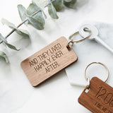 Personalised Wedding Date Wooden Keyring