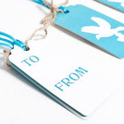 Love Birds Aqua Gift Tags