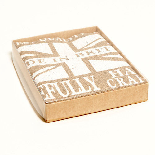 White Union Jack Hessian Sack