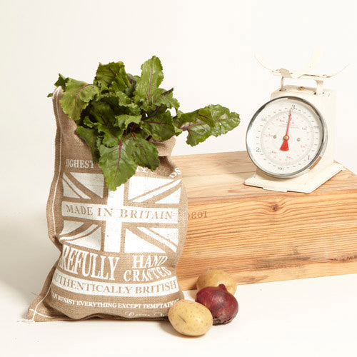 White Union Jack Hessian Sack