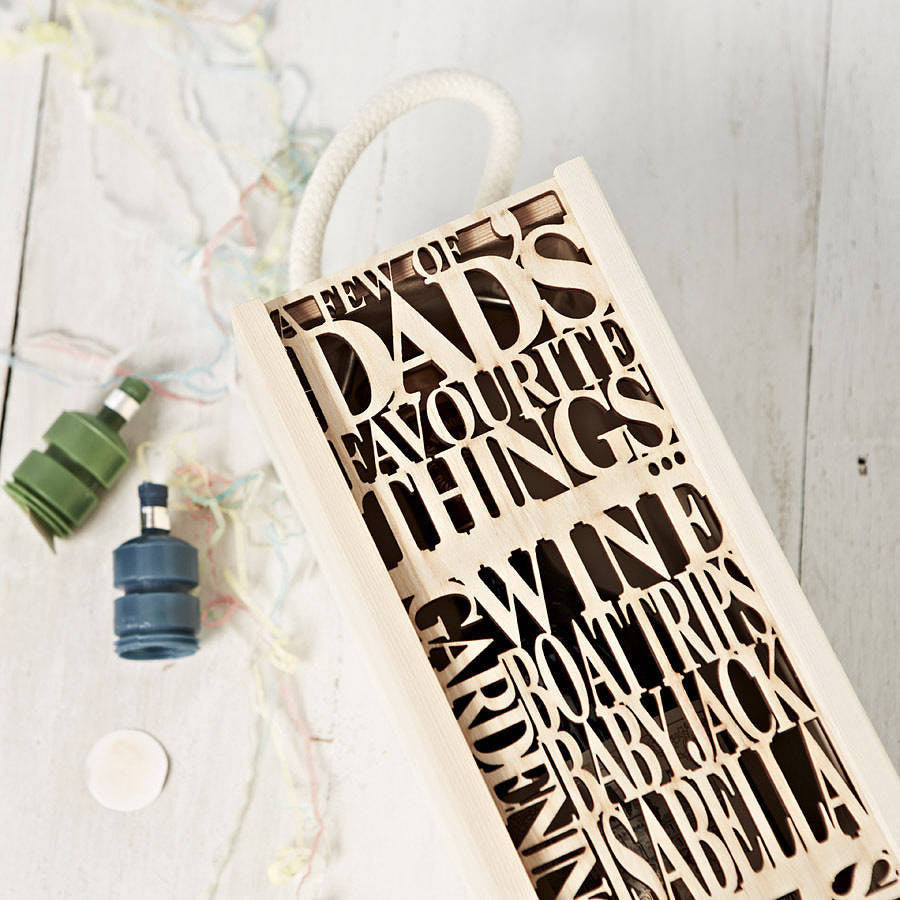 Personalised Fathers Day Wooden Bottle Box