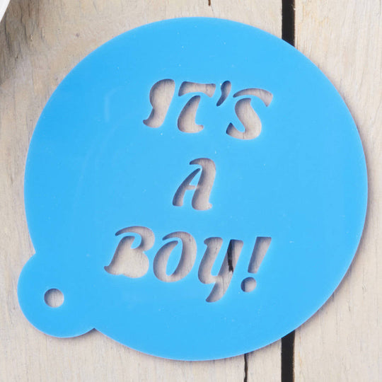 Baby Gender Announcement Coffee Stencil