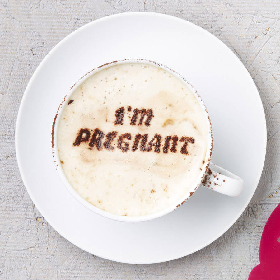 Pregnancy Announcement Coffee Stencil