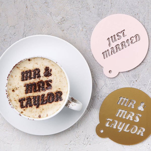 Personalised Wedding Gift Coffee Stencil
