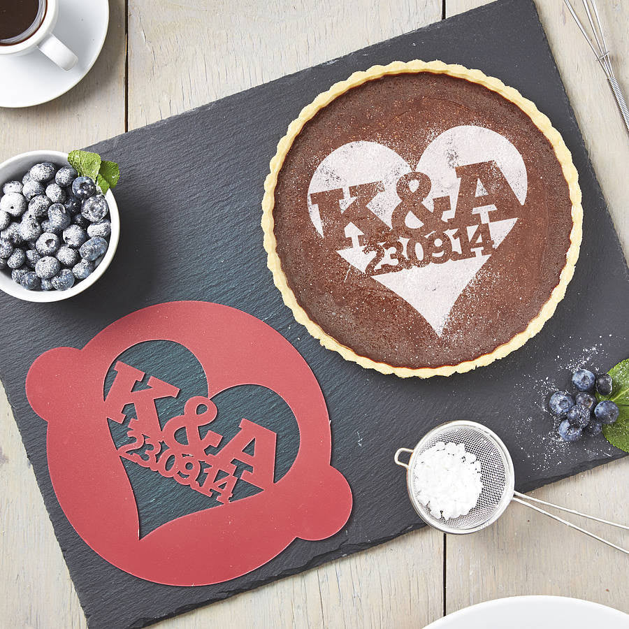 Personalised Special Date Heart Cake Stencil