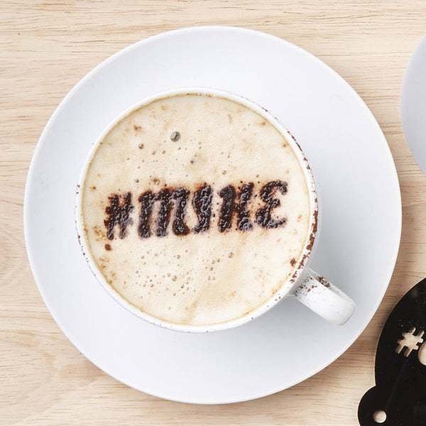 Personalised Hashtag Coffee Stencil