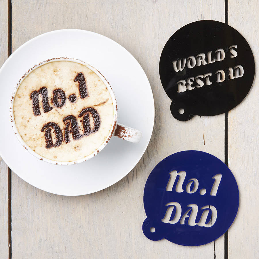 Personalised 'No1 Dad' Coffee Stencil