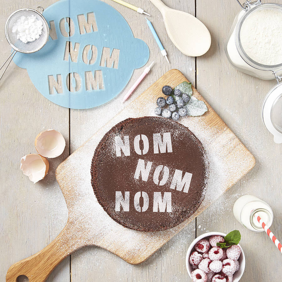 Nom Nom Nom Cake Stencil