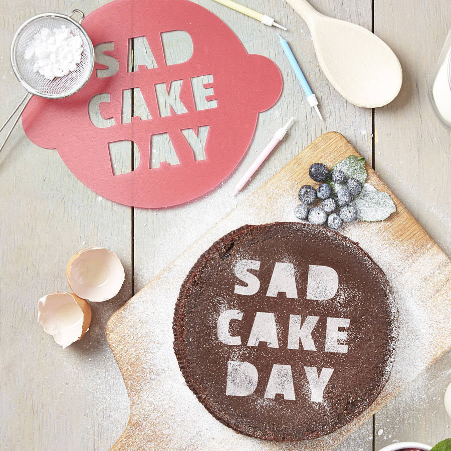 Sad Cake Day Cake Stencil