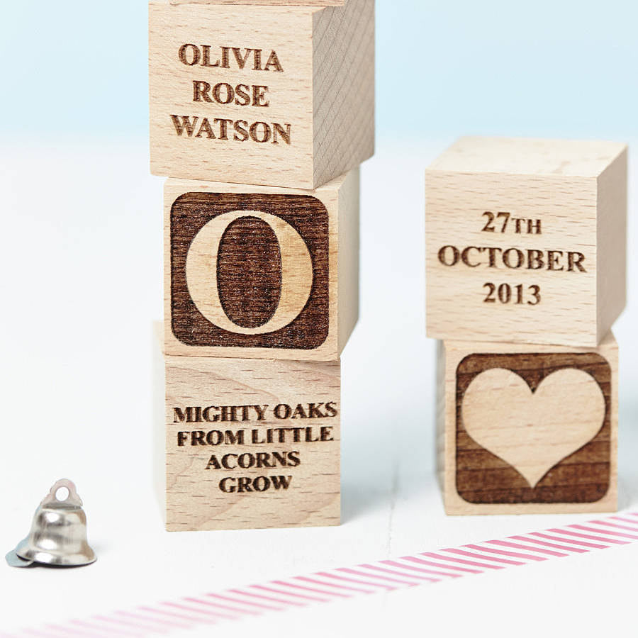 Personalised Christening Heart Building Block