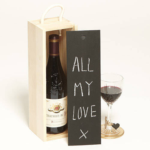 Personalised Blackboard Wooden Bottle Box