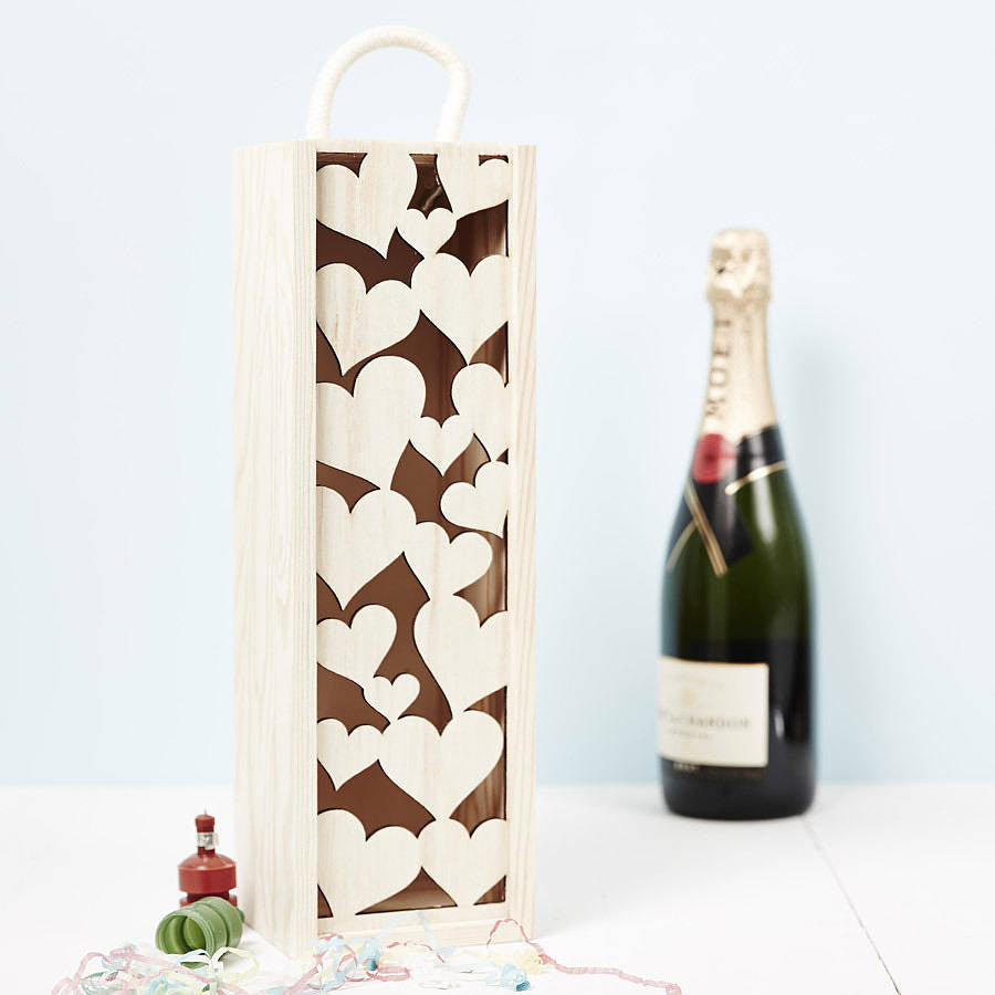 Lasercut Love Heart Bottle Box