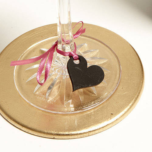 Personalised Heart  Blackboard Wine Glass Charms