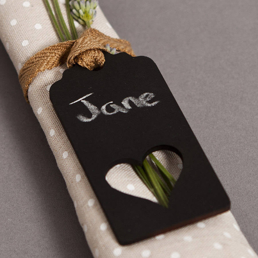 Personalised Blackboard Napkin Tie Place Name