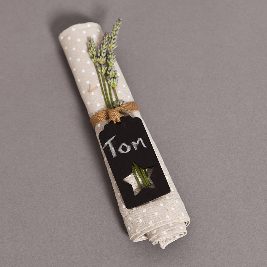 Personalised Blackboard Napkin Tie Place Name