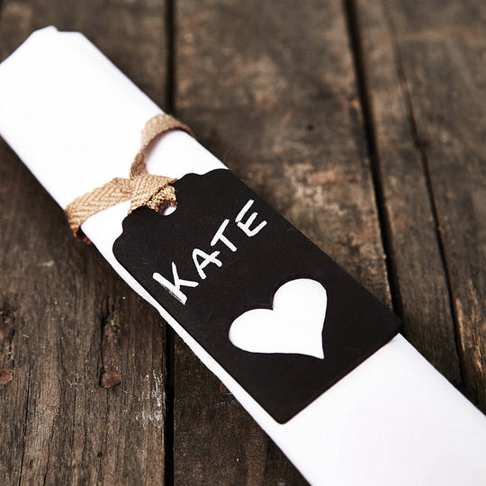 Personalised Blackboard Napkin Tie Place Name