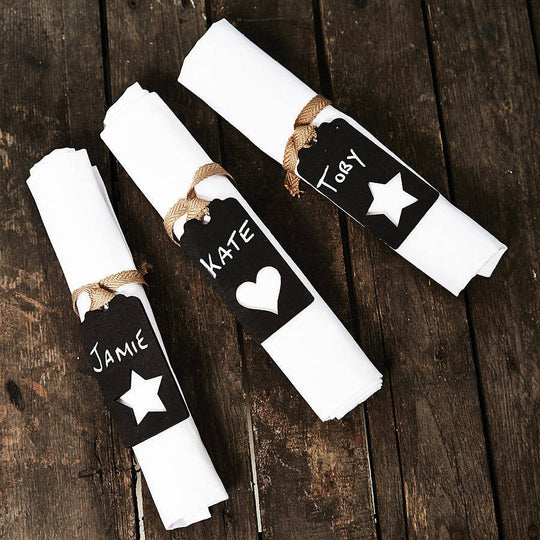 Personalised Blackboard Napkin Tie Place Name