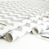 Silver Chevron White Wrapping Paper
