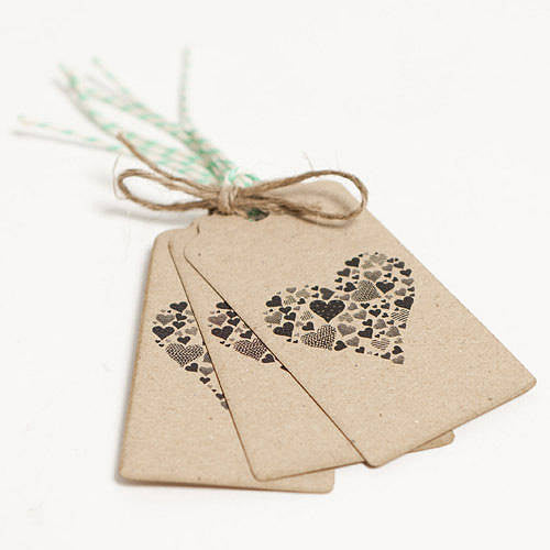 Recycled 'Espresso Heart' Gift Tags