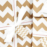 White Chevron Brown Christmas Wrapping Paper
