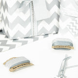 Silver Chevron White Wrapping Paper