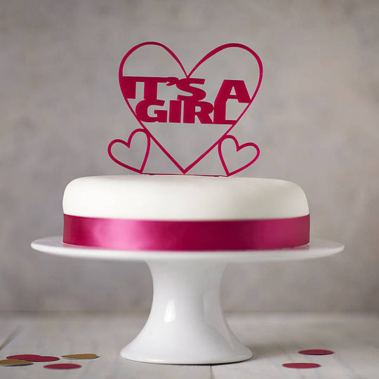 It's A Girl! Gender Reveal Cake Topper