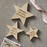 Personalised Baby Keepsake Wooden Star