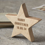 Personalised Christening Keepsake Wooden Star