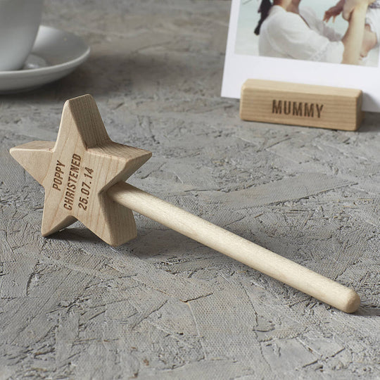 Personalised Christening Keepsake Star Wand