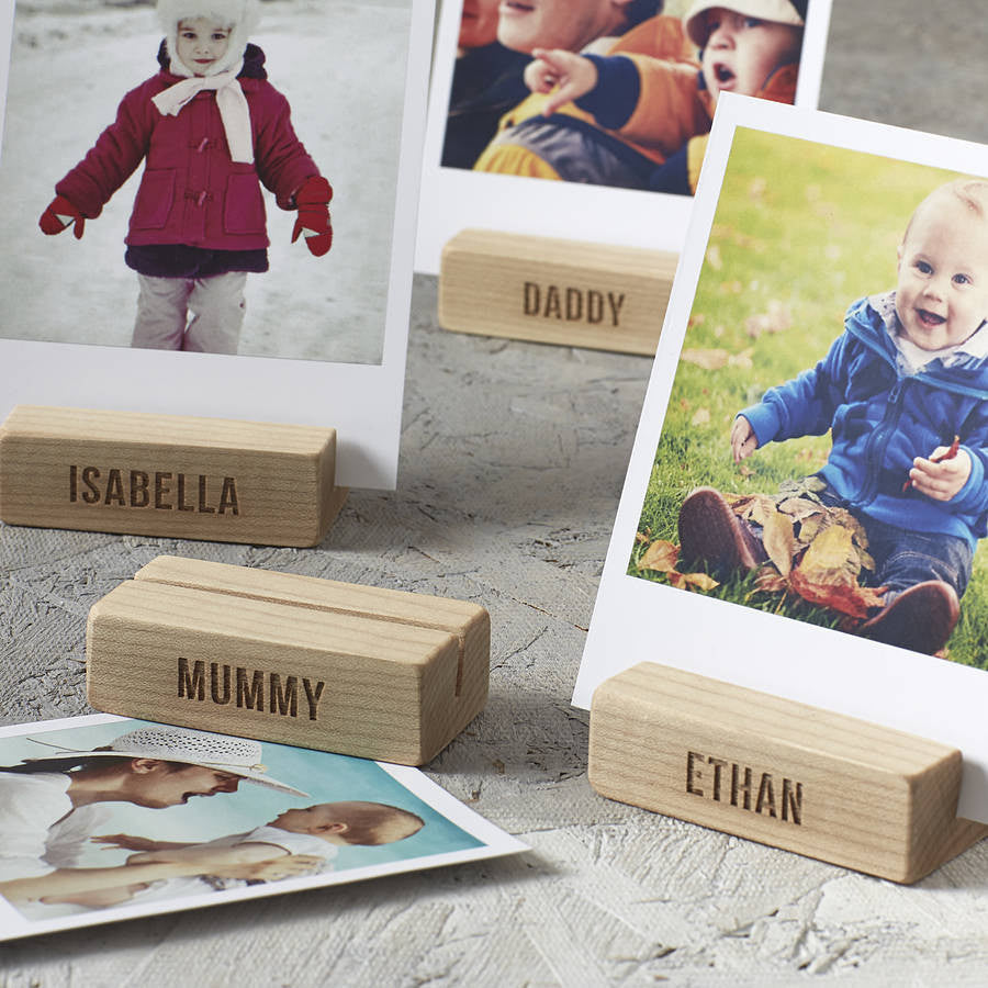 Personalised Family Tree Wooden Photo Blocks