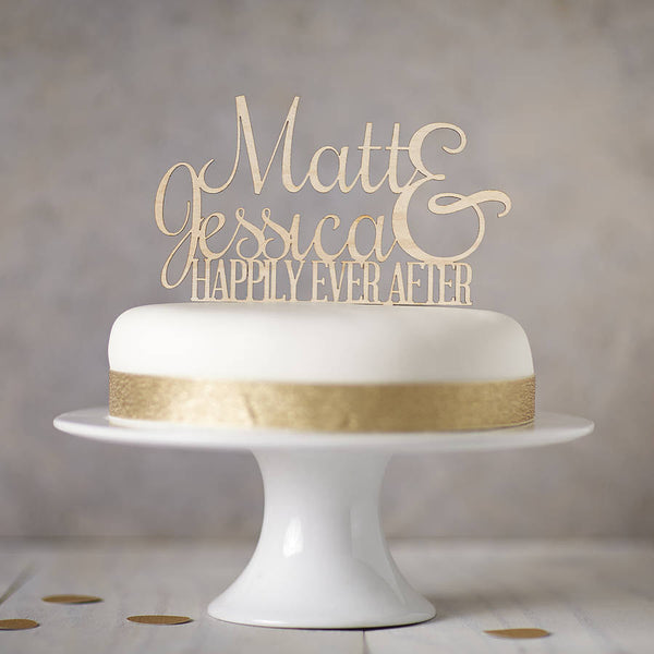 Personalised Wooden Ever After Cake Topper