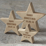 Personalised Christening Keepsake Wooden Star