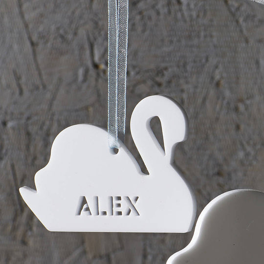 Personalised Swan Family Decorations