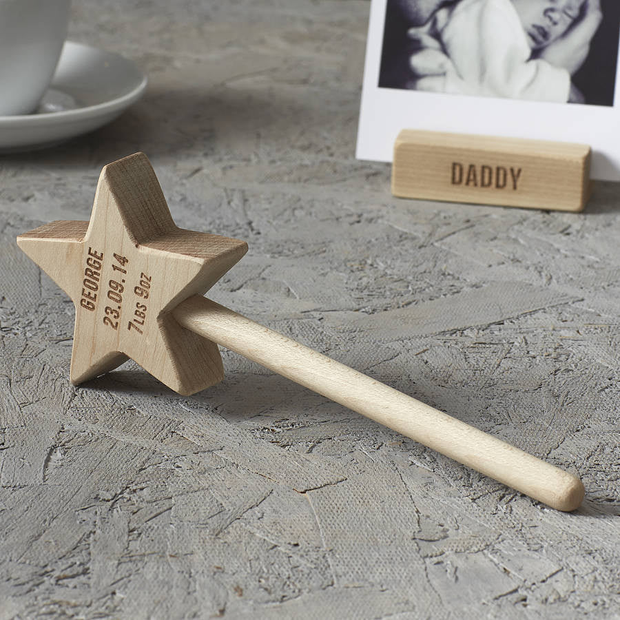 Personalised Baby Keepsake Star Wand