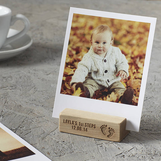 Personalised Baby's First Steps Photo Block