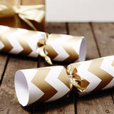 Gold Chevron White Christmas Crackers