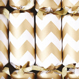 Gold Chevron White Christmas Crackers