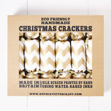 Gold Chevron White Christmas Crackers