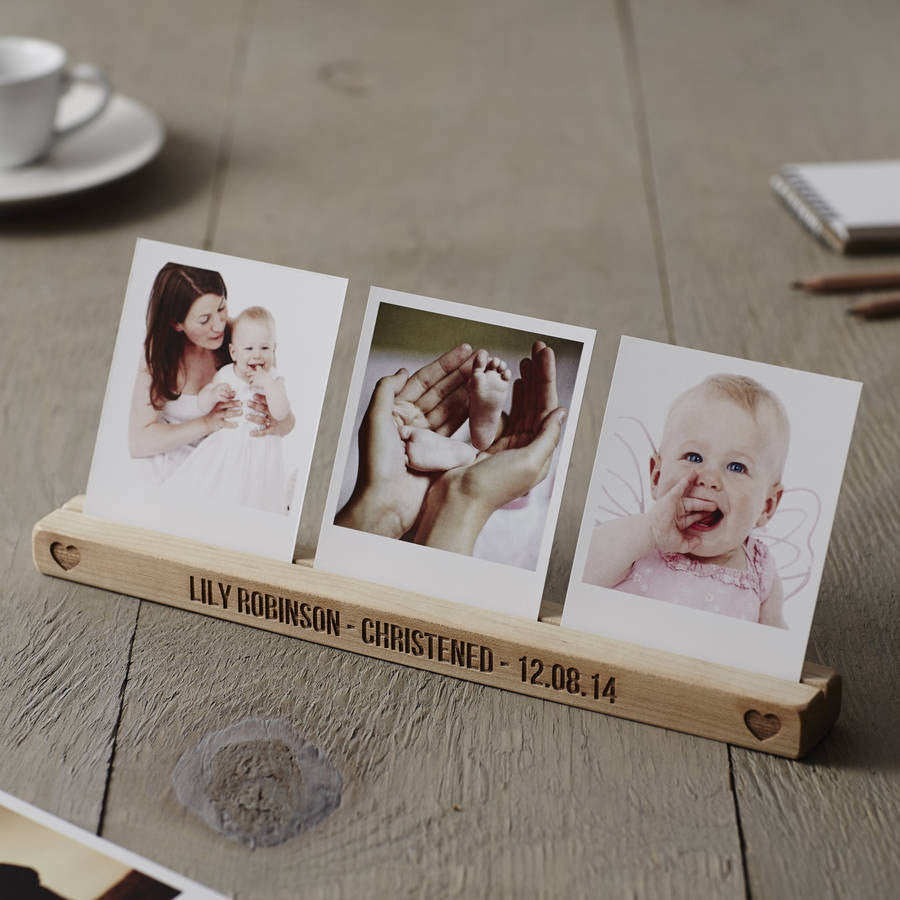 Personalised Christening Heart Photo Block