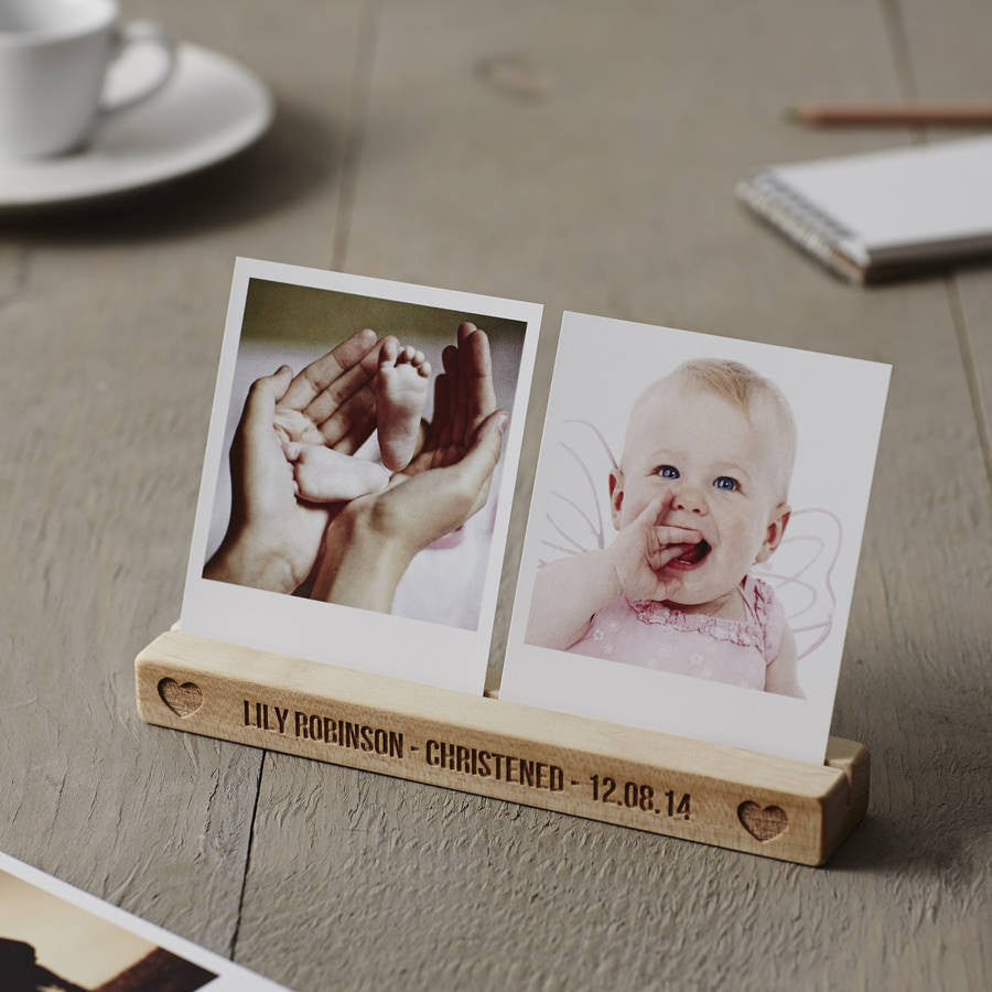 Personalised Christening Heart Photo Block