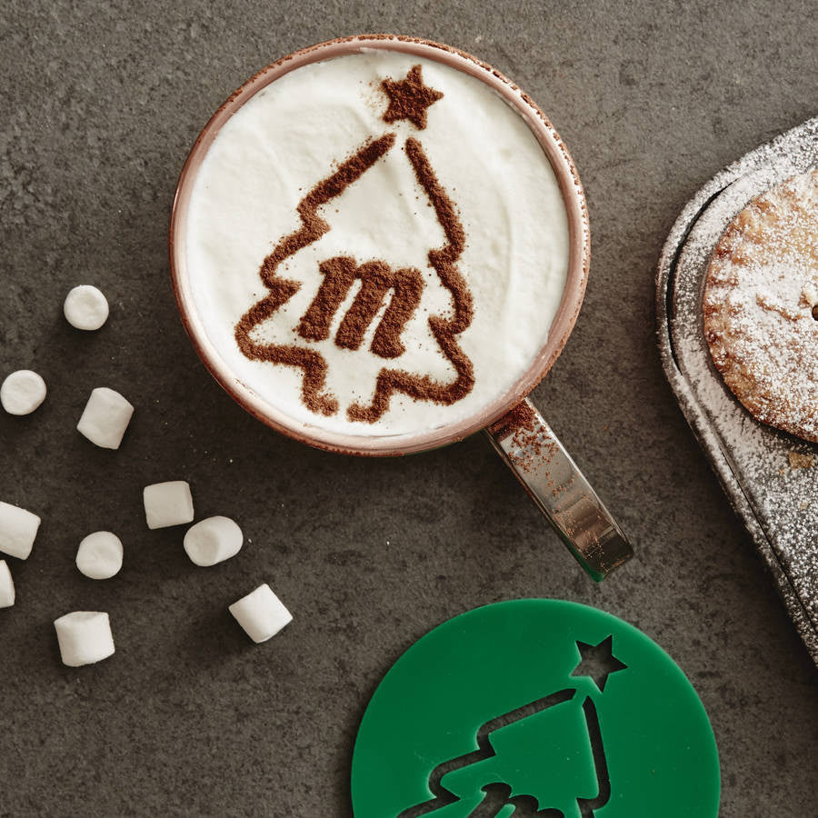 Personalised Christmas Tree Hot Chocolate Stencil