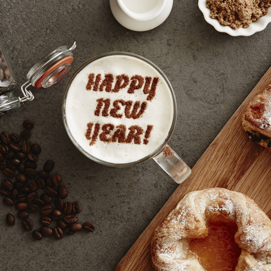 Personalised 'Happy New Year' Hot Chocolate Stencil