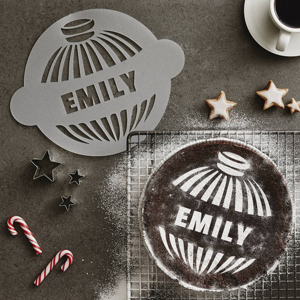 Personalised Christmas Bauble Cake Stencil