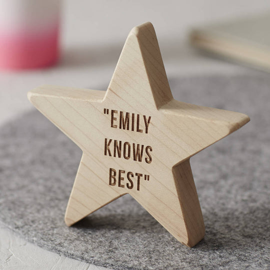 Personalised Wooden Star For Her