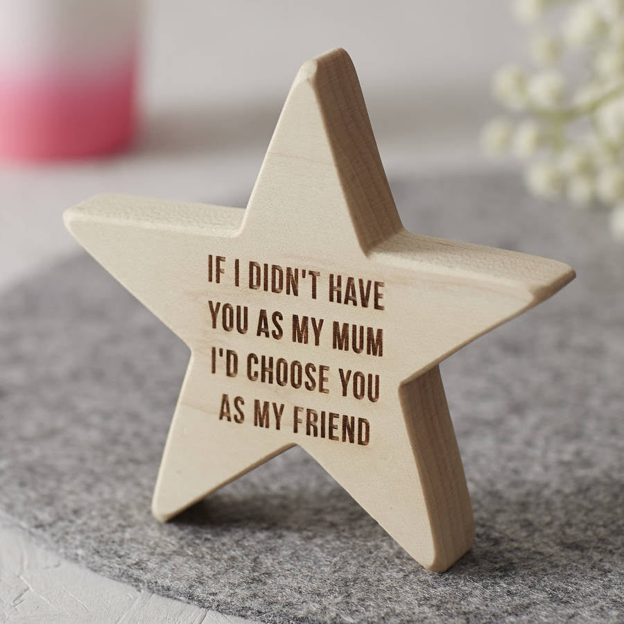 Personalised Wooden Star For Mum