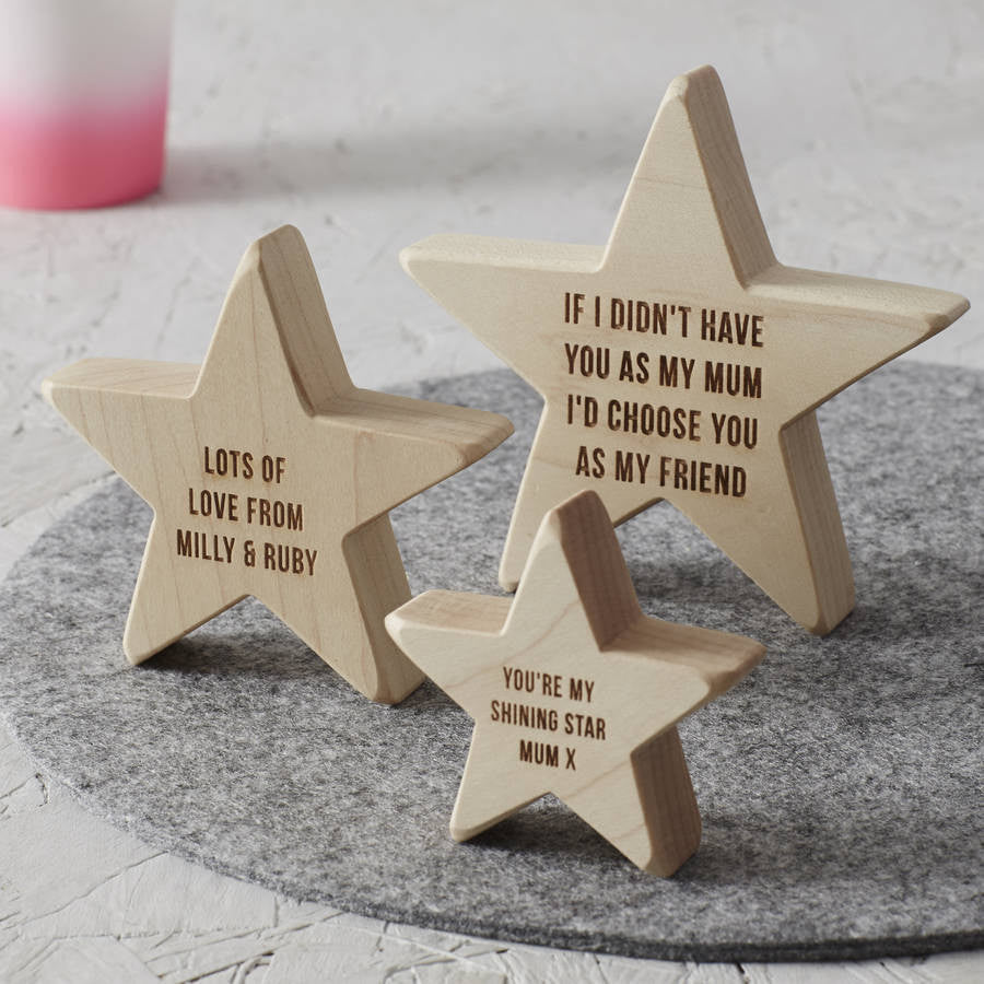 Personalised Wooden Star For Mum