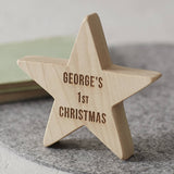 Personalised Baby's First Christmas Wooden Star