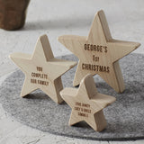 Personalised Baby's First Christmas Wooden Star