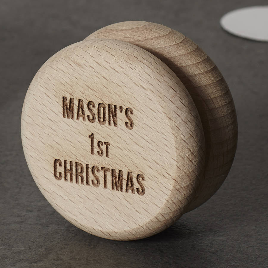 Personalised Baby's First Christmas Wooden Yoyo