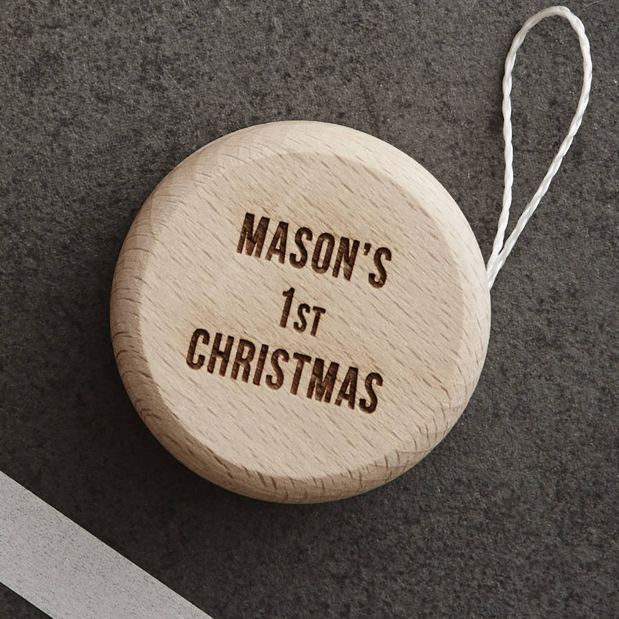 Personalised Baby's First Christmas Wooden Yoyo
